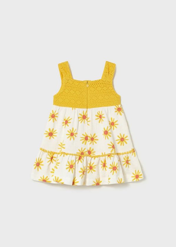 Mayoral 1926 Baby Girl's Guipure Lace & Yellow Daisy Dress – Mimosa