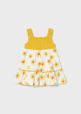 Mayoral 1926 Baby Girl's Guipure Lace & Yellow Daisy Dress/MIMOSA