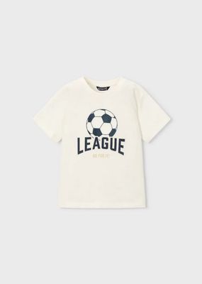 Mayoral 3074/ 3209 Boy's Jr Soccer Ball Top & Shorts /2 PC/ WHITE-BEIGE