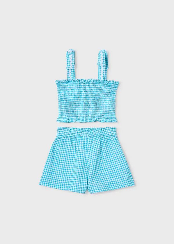 Mayoral 3232 Girl's Junior Gingham Tank Top & Short Set 2PC – Pacifico