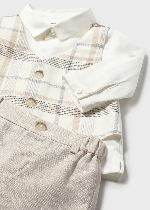 Mayoral 1269 Baby Boy’s Plaid Vest, Dress Shirt & Pant Set
