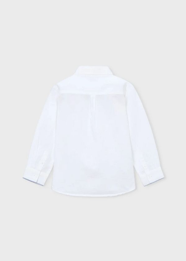 Mayoral 3117 Boy's Junior Long Sleeve Textured Linen Dress Shirt