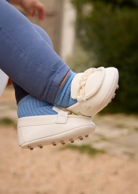 Mayoral 9083 Baby Boy’s Lace Knot Leather Moccasin Shoes/