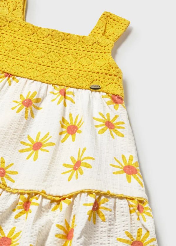 Mayoral 1926 Baby Girl's Guipure Lace & Yellow Daisy Dress – Mimosa