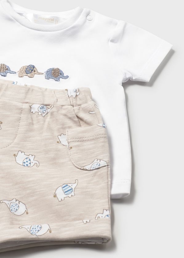 Mayoral 1652 Baby Boy's Embroidered T-Shirt & Short Set