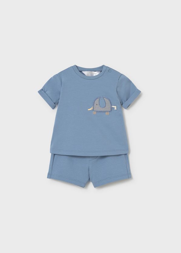 Mayoral 1652 Baby Boy's Embroidered T-Shirt & Short Set