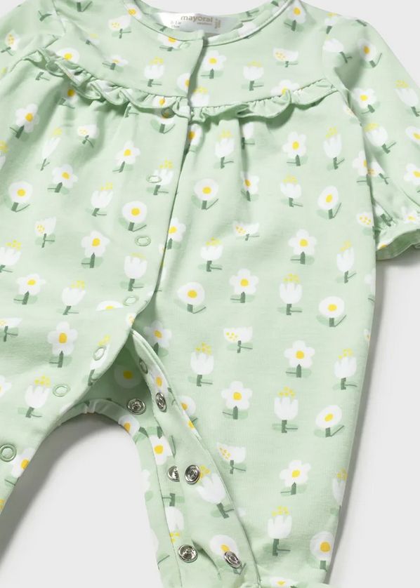 Mayoral 1708 Baby Girl's Long Sleeve Footed Onesie
