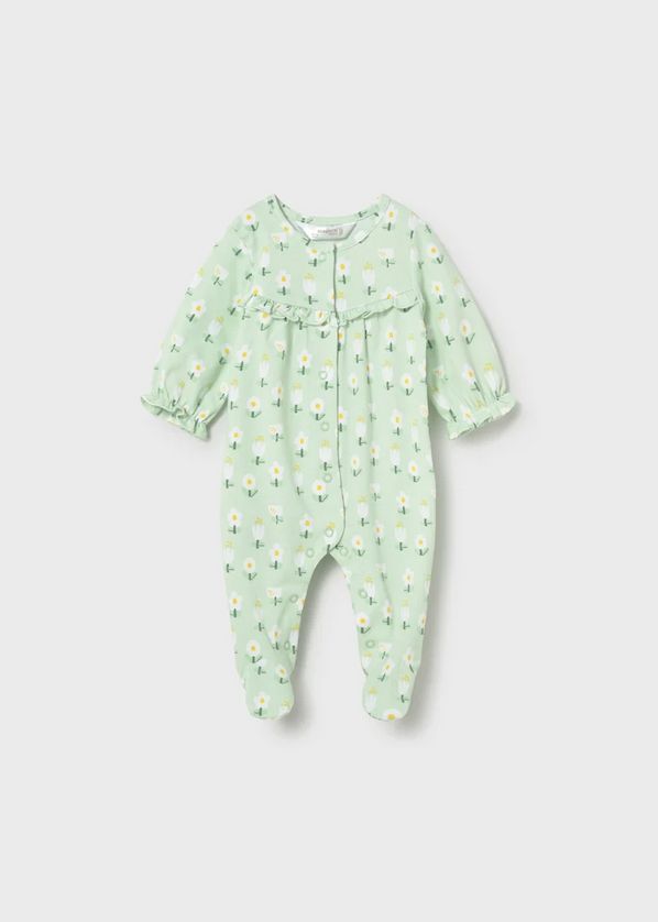 Mayoral 1708 Baby Girl's Long Sleeve Footed Onesie