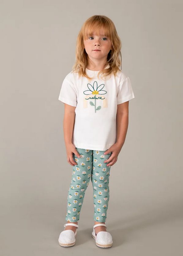 Mayoral 3727 Girl's Junior Short Sleeve T-Shirt & Legging Set 2PC