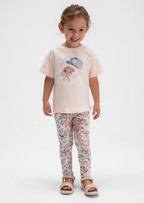 Mayoral 3727 Girl's Youth Short Sleeve T-Shirt & Legging Set 2PC