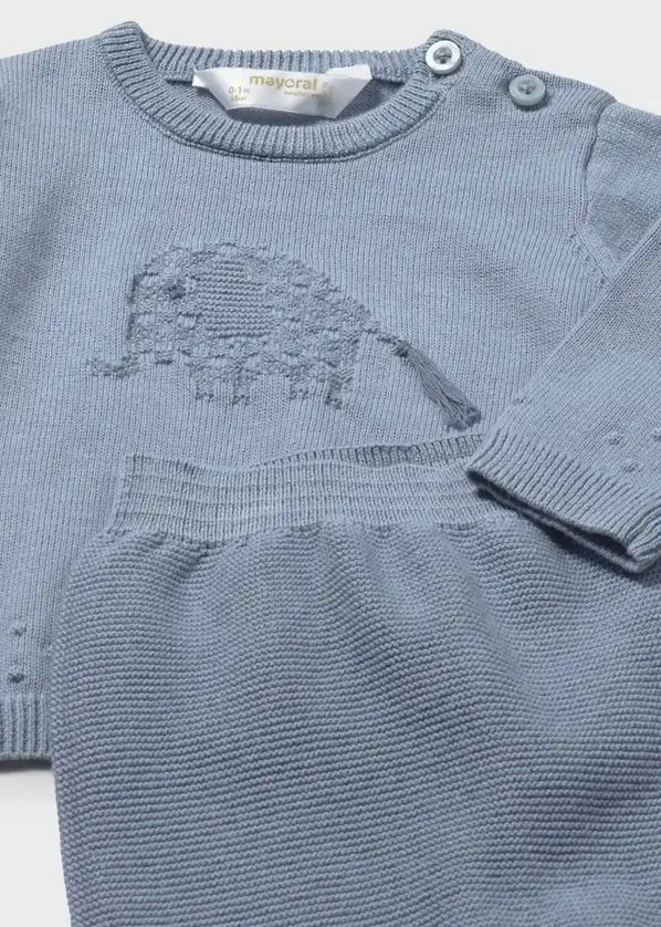 Mayoral 1502 Baby's Long Sleeve Embroidery Top & Knit Leg Warmer Set 2PC