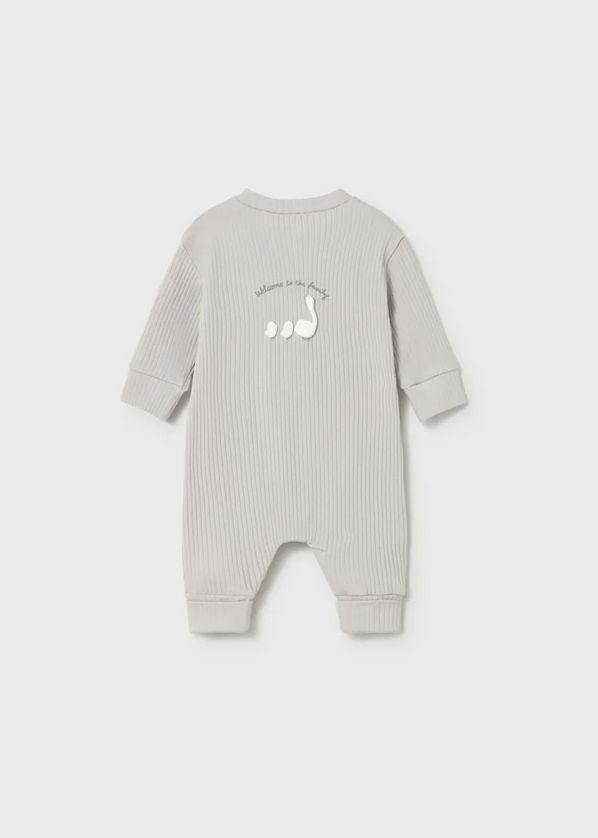 Mayoral 1726 Unisex Baby's Long Sleeve "Welcome to The Family" Onesie – Plata