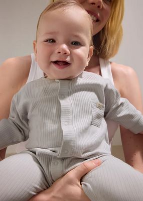 Mayoral 1726 Unisex Baby's LS "Welcome to The Family" Onesie/PLATA