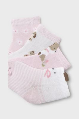 Mayoral 9054 Baby Girl's Floral Sock Set 4PC/ROSA