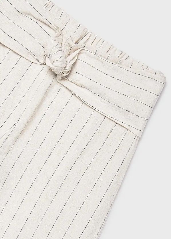 Mayoral 6576 Girl's Youth Stripe Linen Pants w/ Front Knot – Lino