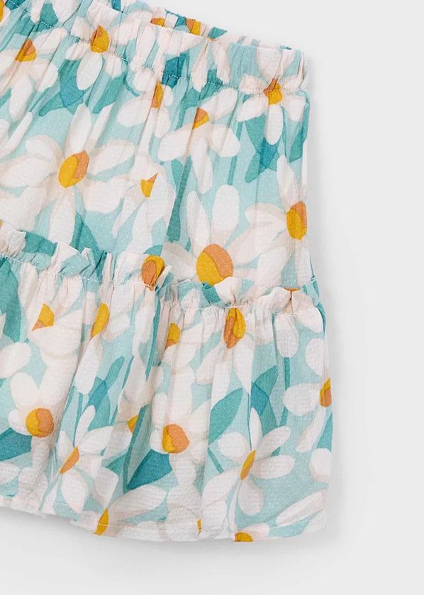 Mayoral 3002/ 3903 Girls Jr Printed Top & Floral Skirt /2PC/ WHITE - LAGO