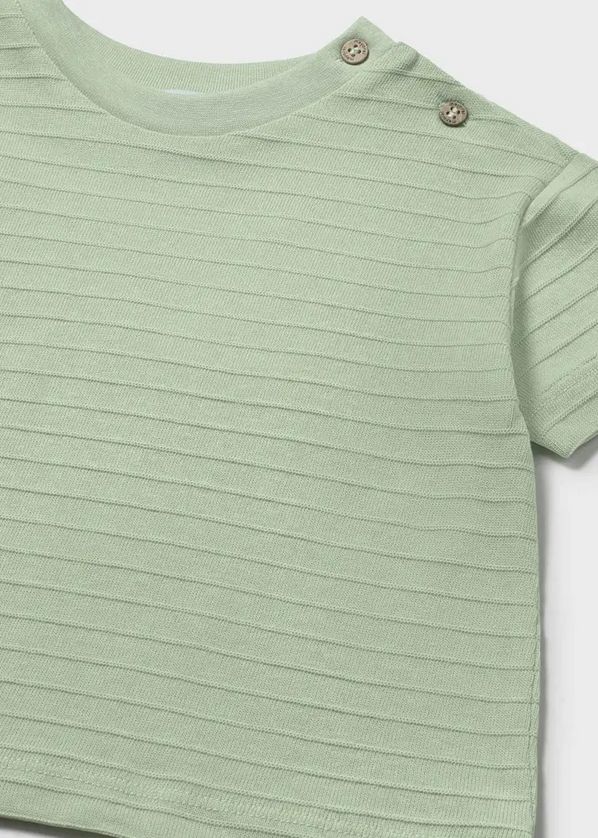 Mayoral 1003 / 1222 Baby Boys Striped Short Sleeve Top & Short Set /2PC – Matcha-Beige