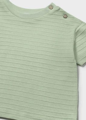 Mayoral 1003 / 1222 Baby Boys Striped SS Top & Short Set /2PC / MATCHA-BEIGE