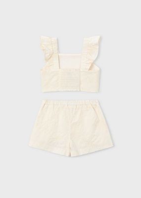 Mayoral 3235 Girl's 2pc Top & Bottom Linen Set/