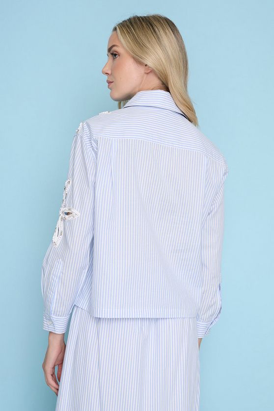 Picadilly ZM209BZ Women's Floral Emb. Shirt