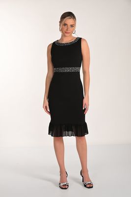 Frank Lyman 268110 Gemstone Neck & Waist Dress