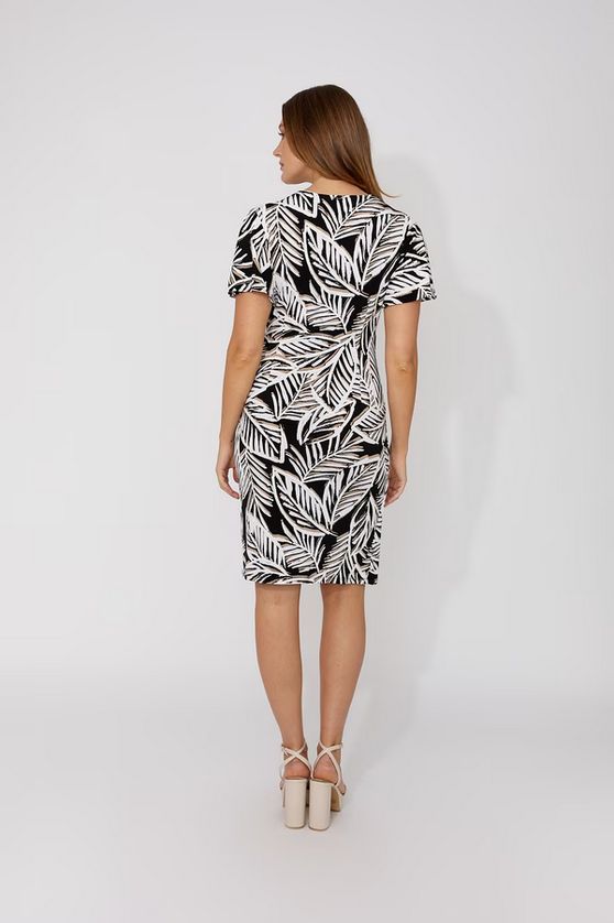Frank Lyman 266407 Women's Short Sleeve V-Neck Knit Dress