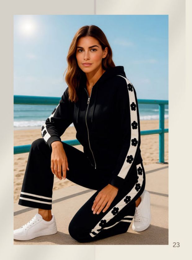 ORLY 261332 Women's Long Sleeve Zip-Up w/ Floral SLV
