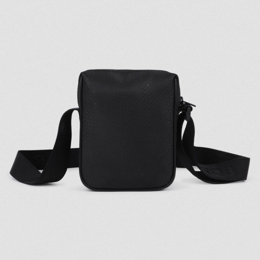 BOSS J53134 Men's OS Embossed Messenger Bag – Black