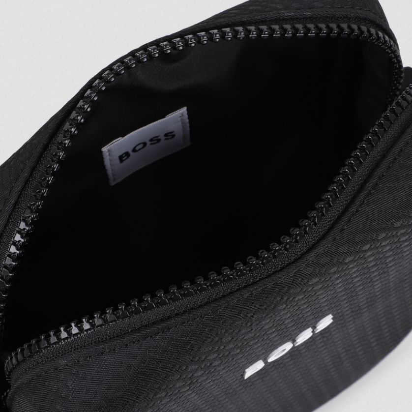 BOSS J53134 Men's OS Embossed Messenger Bag – Black