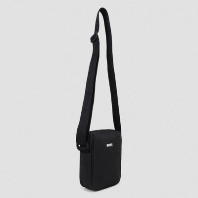 BOSS J53134 Men's OS Embossed Messenger Bag/ BLACK