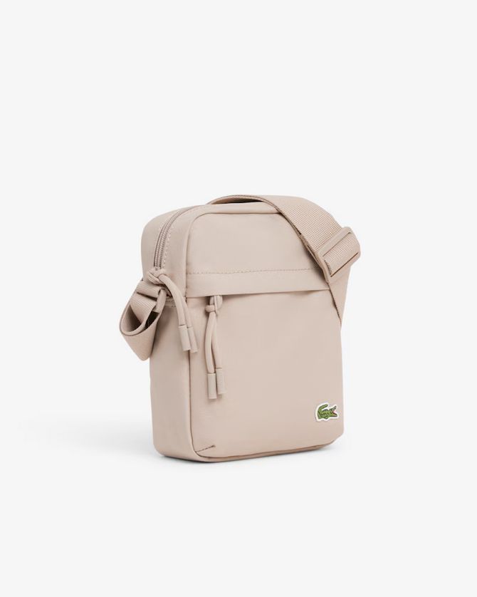 Lacoste NU4788NE Men’s Vertical Camera Crossbody Satchel Bag – Simply Taupe