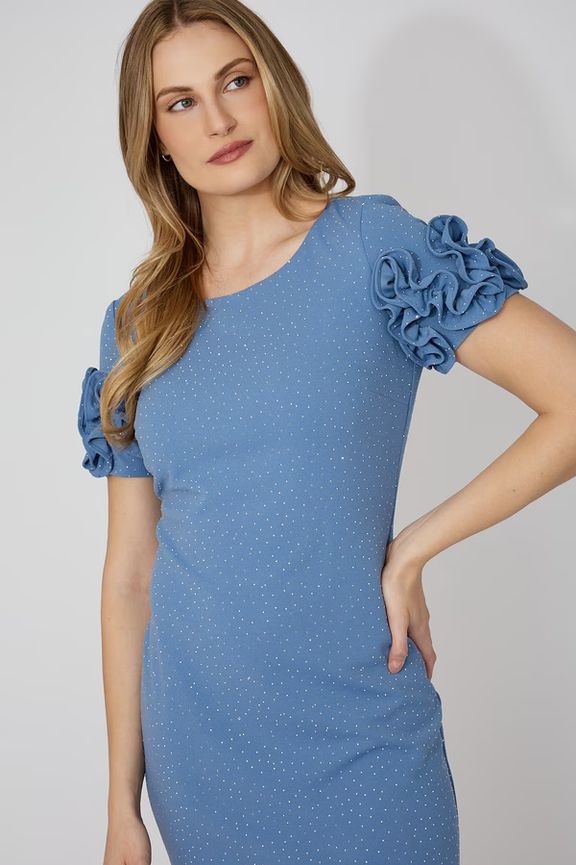 Frank Lyman 268239 Women's Short Sleeve Ruffle SLV Dress