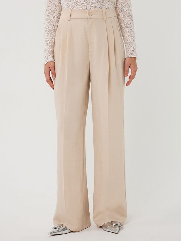 Esqualo SP2610040 Women's Straight Leg Flowy Pants – Light Sand