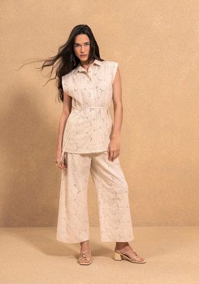 Lez a Lez 5443E Women's Linen SLV Button Down Top/