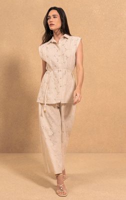 Lez a Lez 5480E Women's Linen Wide Leg Pant/