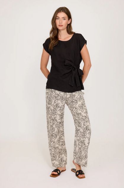 Pistache R-02271 Women's Straight Leg Linen Pant