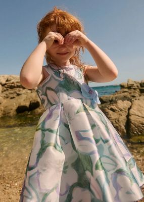 Abel & Lula 5052 Girl's SLV Stamp Mikado Dress/