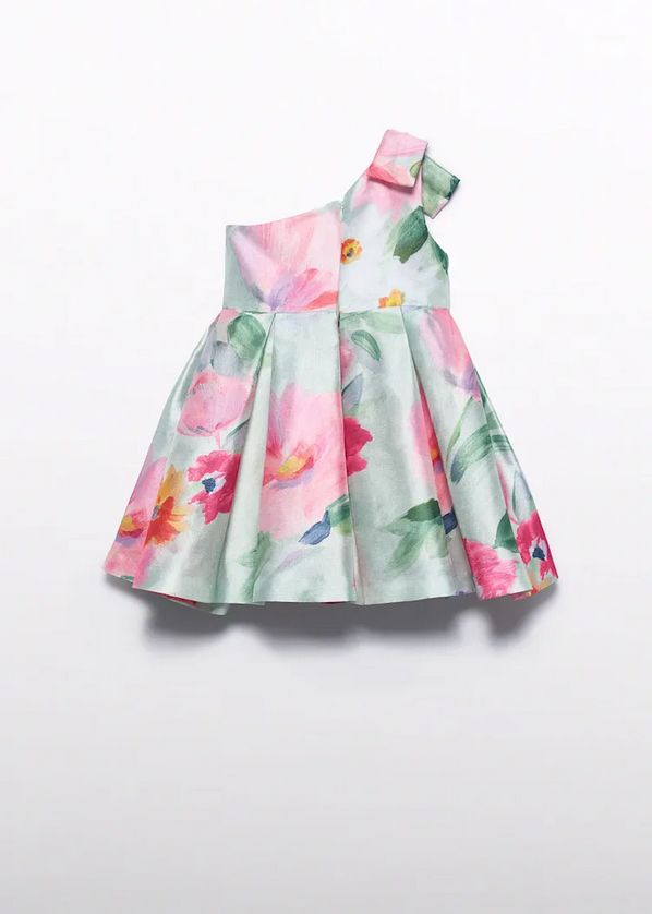 Abel & Lula 5044 Girl's One-Shoulder Floral Dress