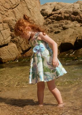 Abel & Lula 5052 Girl's SLV Stamp Mikado Dress/