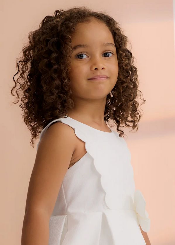 Abel & Lula 5053 Girl's SLV Shimmer Bow Dress