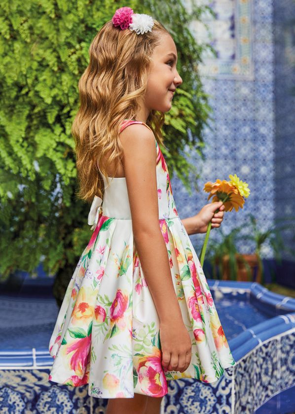Abel & Lula 5050 Girl's SLV Belted Tulle Dress
