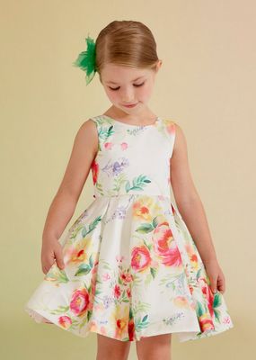 Abel &amp; Lula 5050 Girl's SLV Belted Tulle Dress/