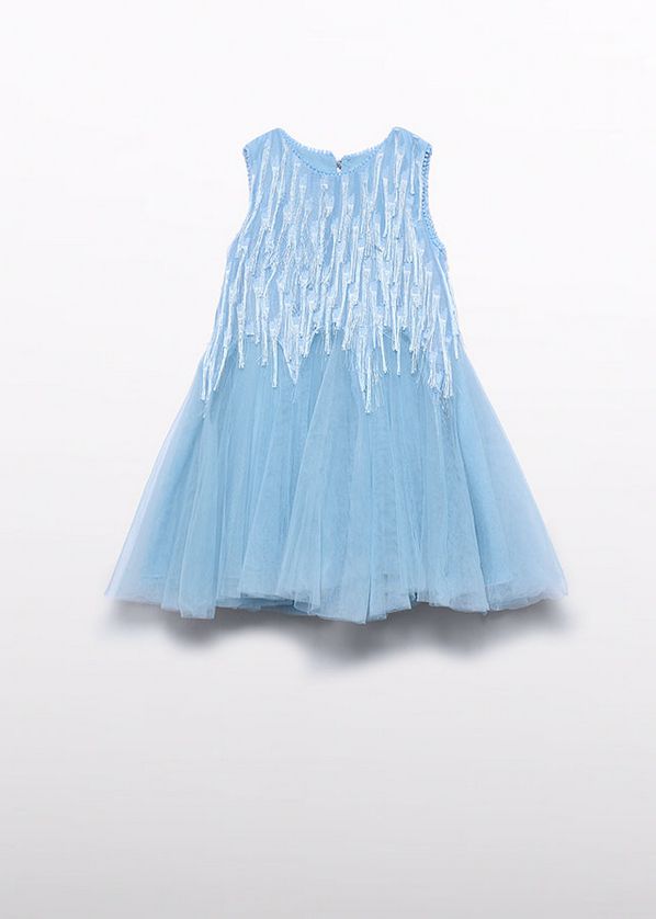 Abel & Lula 5025 Girl's SLV Fringe Tulle Dress