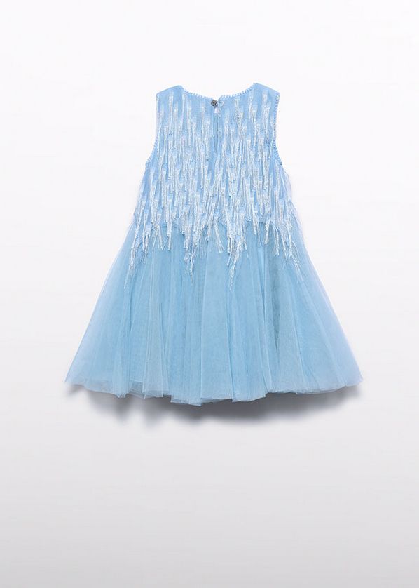 Abel & Lula 5025 Girl's SLV Fringe Tulle Dress