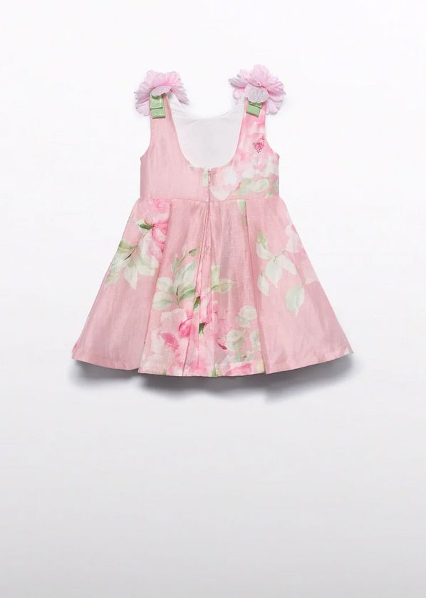 Abel & Lula 5033 Girl's SLV Floral Linen Dress