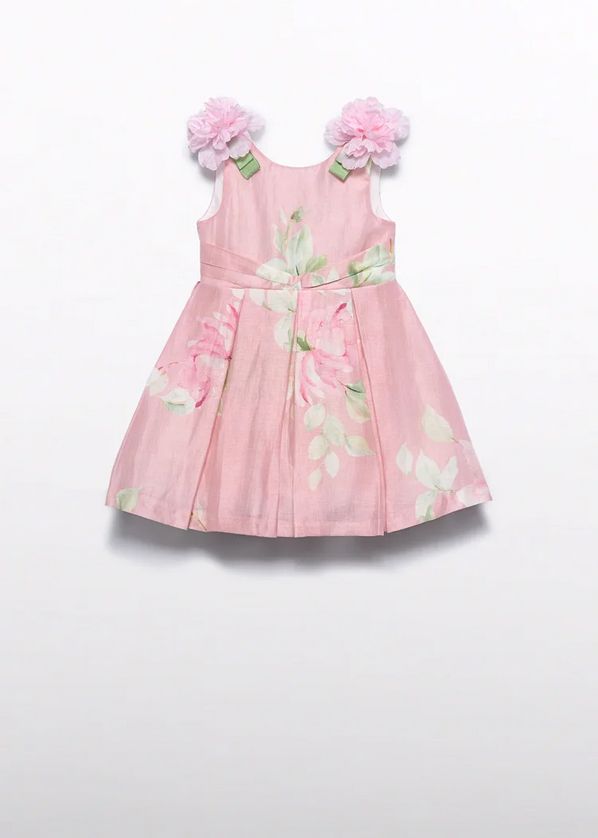 Abel & Lula 5033 Girl's SLV Floral Linen Dress