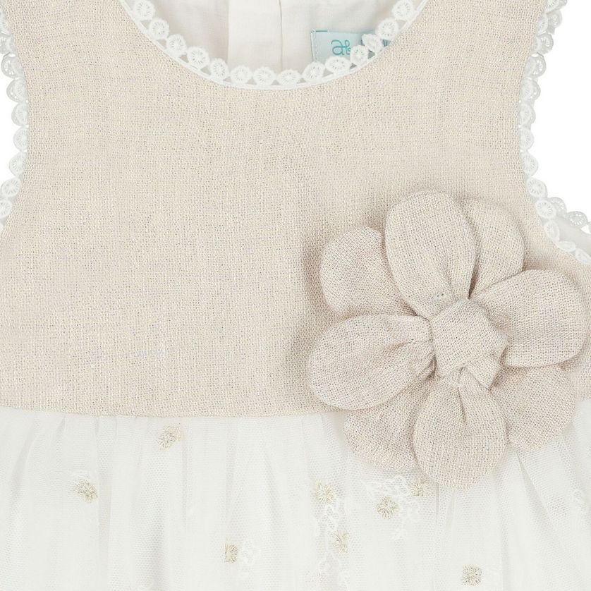 Abel & Lula 5001 Baby Girl's Mesh Flower Detail Dress