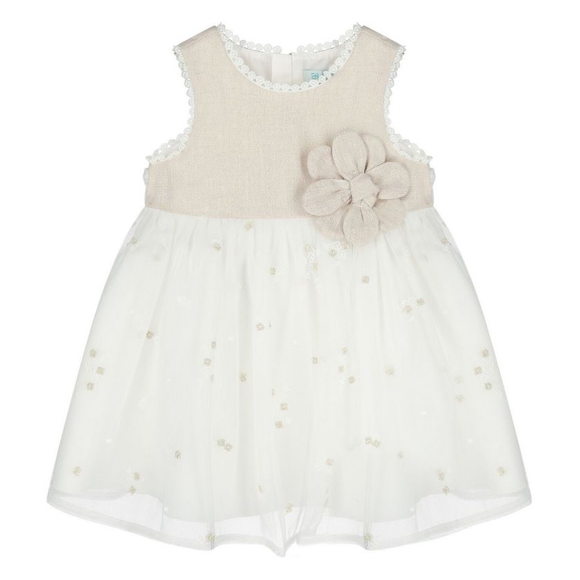 Abel & Lula 5001 Baby Girl's Mesh Flower Detail Dress