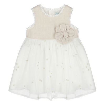Abel & Lula 5001 Baby Girl's Mesh Flower Detail Dress/