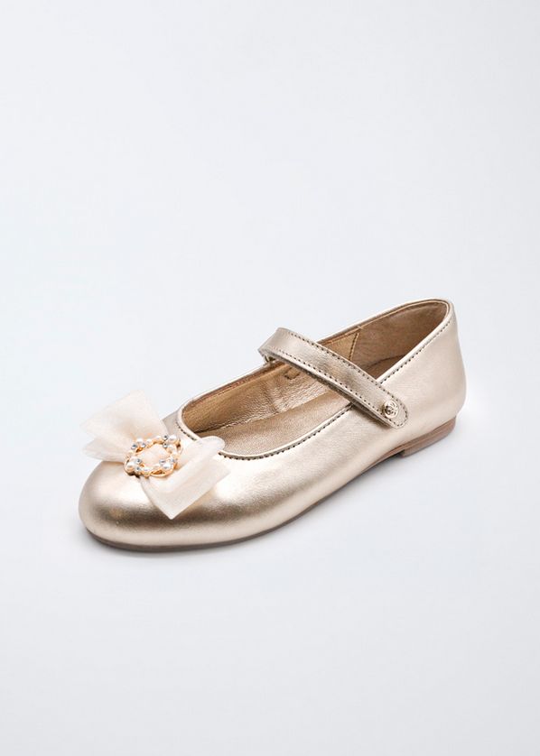 Abel & Lula 5487 Girl's Mary Janes w Tulle Bow